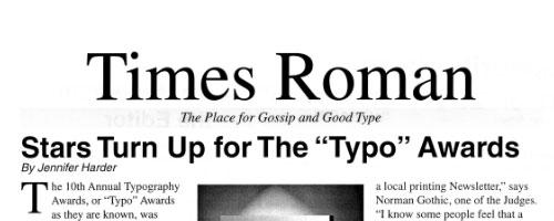Times Roman Newsletter