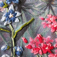 crewel flower pattern